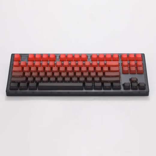腹灵MK870鸿运当头侧刻成品无线机械键盘蝮灵客制化套件87键游戏 黑曜石单模+鸿运当头 红轴【纵享丝滑】