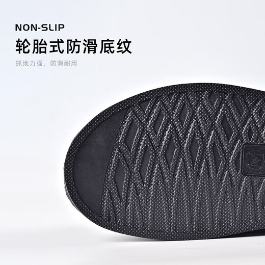 JAJALIN rain-proof shoe covers, high-tube waterproof shoe covers, thickened wear-resistant, sand-proof, men's and women's cycling non-slip rain boots, black XL size