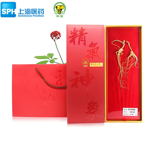Boîte-cadeau Shenxiang Yeshan Ginseng dans le nord-est de la Chine pendant plus de 15 ans trempé dans du vin 5 grammes de ginseng Double cadeau Dragon Boat Festival Gift