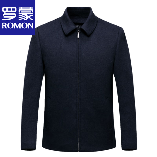 ROMON double-sided cashmere jacket men's autumn and winter middle-aged men's wool woolen coat dad's coat short high-end black/style regular 165/84A