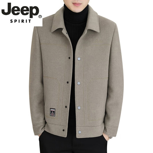 Jeep Spirit Woolen Chaqueta para el otoño de los hombres y el invierno corta de lana de doble lana de doble cara para la chaqueta de plumón engrosada de invierno para la chaqueta de tweed de los hombres nym de doble cara [sin revestimiento interno] M recomendado 115 Jin [Jin iguala 0.5 kg]