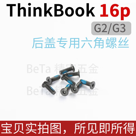 Huilide Custom Lenovo Thinkbook 14+/14p Heckabdeckung 16+/16p Spezielle D Shell Hexagonal Pflaumenblütenschraube Thinkbook 1416 Silber weiße Schrauben SET 9 Senden Schrauben senden