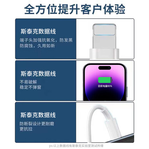 Stike 2-pack suitable for Apple data cable iPhone14/13/12ProMax/11/Xs/XR/8 mobile phone tablet iPad car USB charger cable 1.5 meters