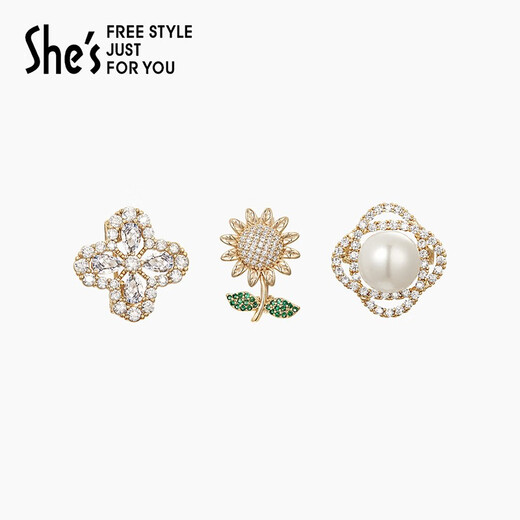 She s Qianzi mini exquisite anti-exposure buckle brooch high-end pin high-end corsage birthday gift for girlfriend Sunflower style K1