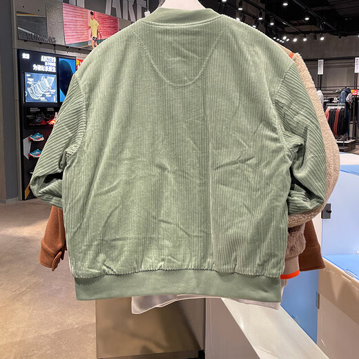 Adidas Jacke Herrenkleidung 2024 Frühling neuer Freizeitjacke Cord und Samt warmes Retro -Baseball -Uniform IQ1389/Inside Velvet s