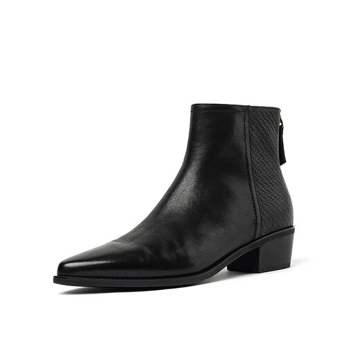 FZFD Top Layer Schaffell speicherte Zehen niedrige Absätze und Nacktstiefel für Frauen Retro -Stil einfach und vielseitig Winterstil Women Stiefel Dicke Absatz Stiefel für Frauen Single Lily Brown 38
