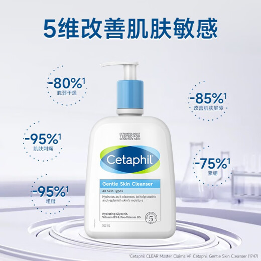 Cetaphil Blue Friend Moisturizing Facial Cleanser No Foam Gentle Cleanser Moisturizes and Soothes Sensitive Skin for Men and Women 591ml Double Bottle