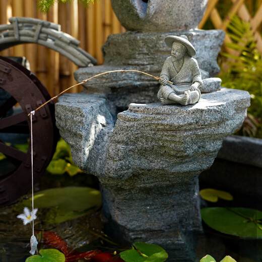 Quanyun Rockery Wasserfall zirkulierende Wasserlandschaft Yuchi Villa Courtyard Garden Terrasse Balkon Outdoor Landschaft Dekoration Ornamente [Radius 148155 cm hoch] -9039+5010