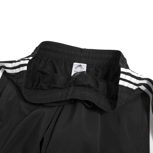 阿迪达斯 （adidas）男裤 2025夏季新款梭织快干运动裤训练健身休闲舒适透气短裤 IC1484/黑色/三条纹 2XL