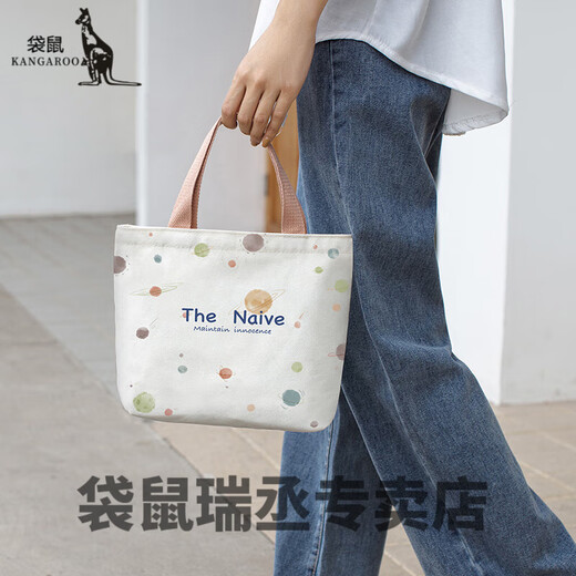 袋鼠小布包手提 手提包便当袋女帆布包2024新款饭盒袋时尚秋冬外出小 浩瀚星空