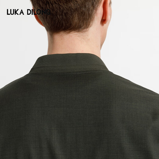 Lucadilong [Smart Constant Temperature] 24 Spring and Summer New Imported Fabric Men's Baseball Collar Casual Wool Jacket Jacket Gray Green 50