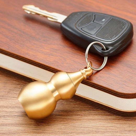 Orange Pure Messing Schlüsselbund reiner Kupfer handgefertigtes kleiner Kürbis massives Hohlhöhle High-End-Auto Schlüsselbund Anhänger Schmuck kleiner Festkürbis