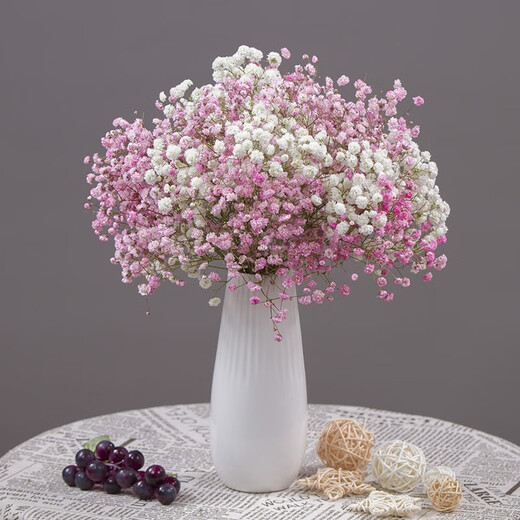 AIMAN flowers, real flowers, dried flowers, natural baby's breath bouquet, home living room store, holiday decorations, gifts, birthdays, purple baby's breath (without vase), dry branches