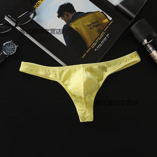Sexy underwear men's thong men's sexy sexy underwear cotton T pants breathable U protruding buttocks butt cotton underwear men white M 100Jin Jin equal to within 0.5 kg
