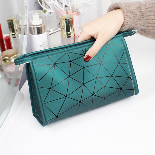 Rui Liya cosmetic bag portable ins style large capacity portable cosmetic bag large capacity travel storage bag wash bag storage bag peacock green large internet celebrity cosmetic bag