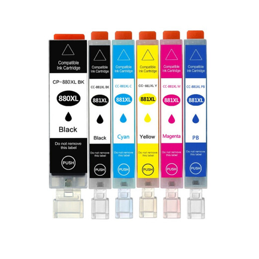 Los cartuchos de tinta EVI PGI-880XL adecuados para Canon TS8380 TS9580 TS8180 9180 6180 8280 TR8580 708T Cartuchos de tinta de impresora CLI-881 Set de seis colores