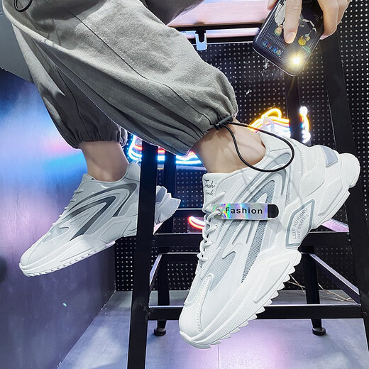 MVPBOY Zapatos para hombres Autumn and Summer Dad Shoes Shoes New Shoes Men's Men's Tendy Sports Sports Sports Sombreros gruesos Versátiles Versátiles Casuales Men Super Awesome X9920 Blanco Gris 41