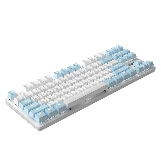 Black Jue (AJAZZ) 87-key mechanical keyboard Bluetooth wireless three-mode game office typing desktop computer laptop portable charging male and female wired LOL chicken e-sports mouse set blue axis blue white light (2.4G wireless + Bluetooth + wired)
