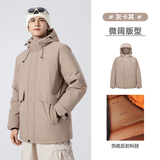 
Camel (CAMEL) men's down jacket work jacket urban light outdoor autumn and winter water-proof windproof bread suit M34CAKI687