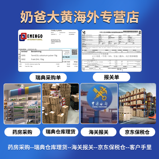 TerniCOL瑞典进口天然补充儿童免疫球蛋白乳铁蛋白牛初乳粉70g 2瓶