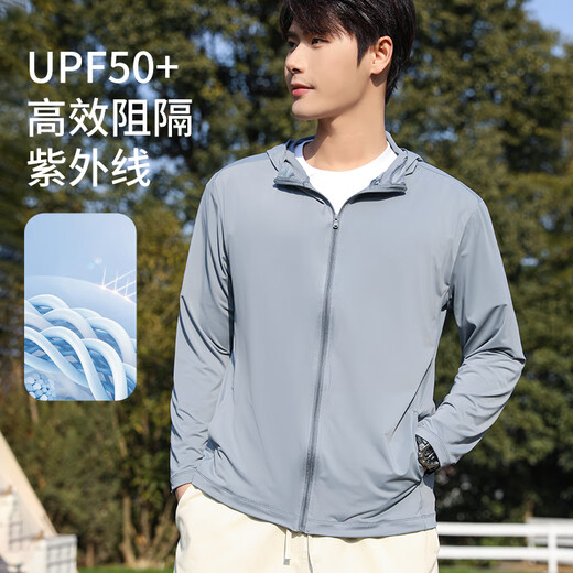 LangSha sun protection clothes for men spring and summer ice silk cool feeling anti-UV jacket outdoor ultra-thin breathable sports fishing clothing