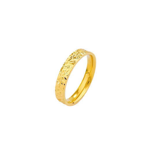 Oein broken ice Vietnamese sand gold ancient ring for men and women 999 pure gold plated simulated fake gold wedding ring No. 7 display gift box (CNC technology + high-fidelity real gold)
