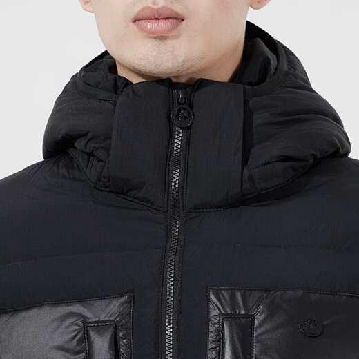 阿迪达斯（adidas）新款三叶草羽绒服男装秋冬季运动服加厚保暖防风宽松学生外套 H13564黑色 XS