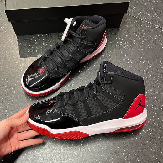 耐克（NIKE）篮球鞋女鞋秋季新款休闲鞋Air Jordan Max Aura小康扣耐磨运动鞋 AQ9214-006黑红 35.5