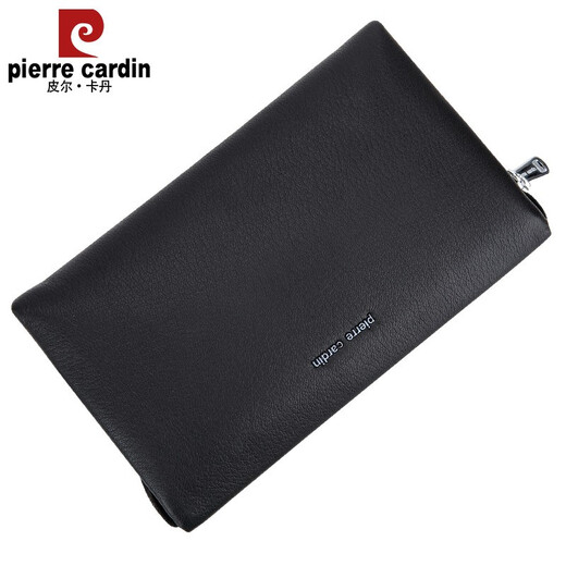 Pierre Cardin/Pierre Cardin brand deer leather men's handbag genuine leather business men's clutch soft leather large capacity fashion boutique handbag men's bag new style black deer leather clutch [235*140*70mm]
