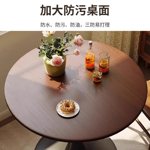 Zhuobo round table dining table round table side table coffee table coffee table reception table BQT02 walnut color 60cm