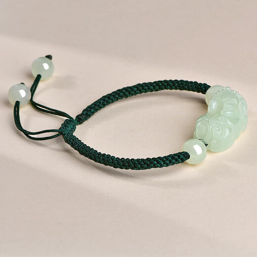 Jade can be guaranteed for 618 Hetian jade Pixiu bracelet Men and women jade Pixiu jade bracelet Blue and white jade Pixiu-women D1695i