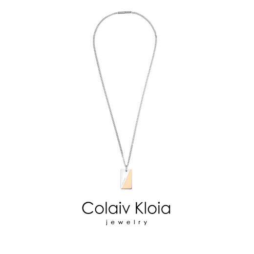 Colaivkloia necklace for men and women, double color matching fashion clavicle chain, titanium steel pendant, Valentine's Day birthday gift for boyfriend and girlfriend XL0108-double color matching necklace