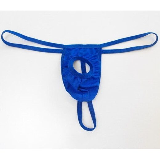 Open hole T-string men's underwear breathable stretch mid-waist T-string pants One size fits all 160Jin Jin equals 0.5kg Inside Silver One size fits all