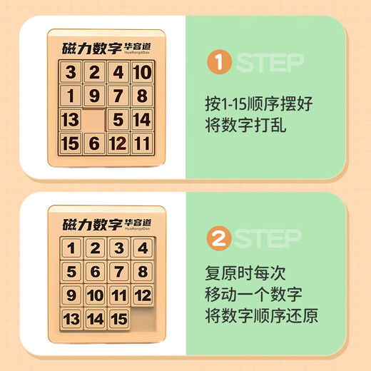 Quran Digital Huarong Road Sliding Puzzle Magnetic Version Three Kingdoms Primary School Students Mathematics Building Blocks Children's Educational Toys Luban Lock Magnetic Version Ten-Level Digital Huarong Road