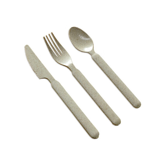 Shenfu disposable spoons and forks, biodegradable tableware, individually packaged wheat straw knife, soup spoon, restaurant spoon, single package of 100 pieces, biodegradable S170 spoon