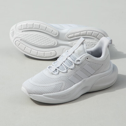 Adidas men's shoes summer new AlphaBOUNCE shock-absorbing low-top casual running shoes IE9766 light gray 40.5 (250mm)