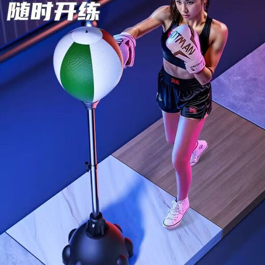 
CAOOELCOL boxing speed ball boxing training reaction target vertical sandbag tumbler decompression artifact household fitness equipment black and red - [upgrade explosion-proof ball] with boxing gloves