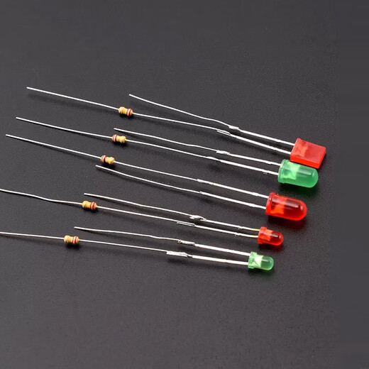 Row socket indicator lamp bead 3mm/5mm LED 220v power supply neon lamp strip round 3MM red light strip resistor 220V (10 pieces)