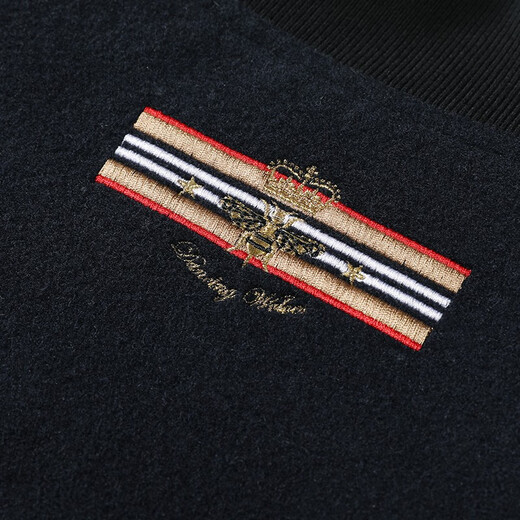 Dances with Wolves Lined Wool Jacket Men's 2025 Autumn and Winter Men's Outerwear Gold Embroidered Baseball Uniform Men's 13E Dark Blue-1372 S (165)