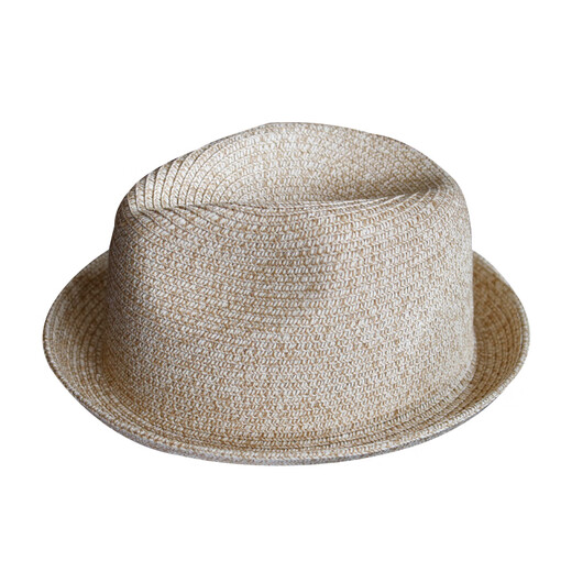 Tochino summer young and middle-aged large size men's straw hat breathable sun protection short brim casual jazz hat women's trendy top hat British khaki regular size M (55-57.5CM)
