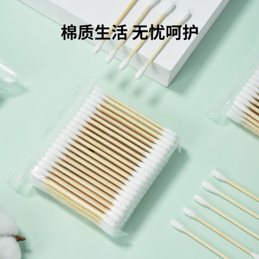 lattliv worry-free life 1000 bamboo cotton swabs double thin head 2000 heads baby ear cleaning makeup ear scoop