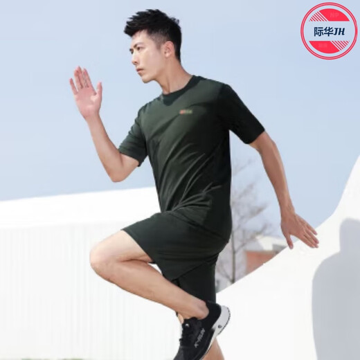 际华融通体能服训练服男夏季体能服短袖圆领运动速干t恤军迷t恤男透气 套装（上衣+短裤） 165-170/92-96