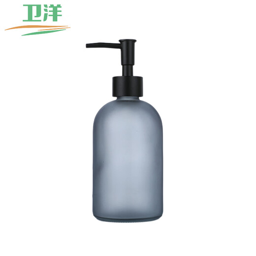 卫洋 WYS-1592 按压式分装瓶 410ml蒙砂灰 乳液沐浴露玻璃瓶空瓶