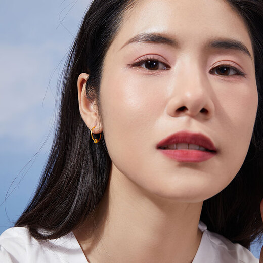 Saturday Fu 5G craft gold earrings for women sparkling gold beads pure gold earrings price A0910235 one pair about 1.33g