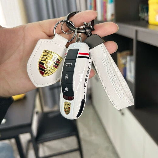 
Hunting Cats suitable for Porsche key shell New Cayenne 718macan Paramela taycan911 plug-in key cover B track model [white] single shell