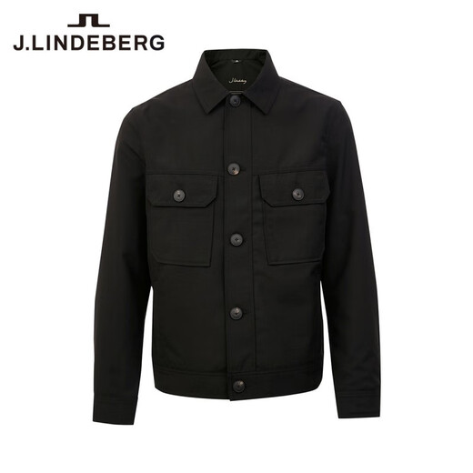 J. Lindeberg Shopping Mall gleich Frühling Trend Casual Blended Woll Lapel Jacke für Männer 520321501 RPR Black XL