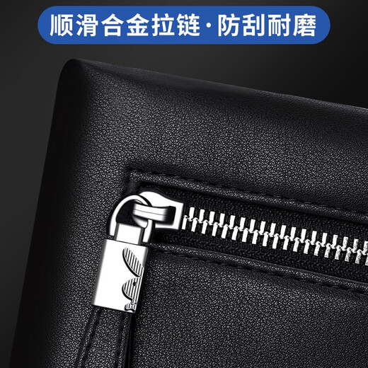 Playboy Playboy Herrenhandtasche, große Kapazität Kupplungsbeutel, Reißverschluss Brieftasche, Business Casual Envelope-Tasche, modische Handtasche, schwarzer Kapazität wasserdichtem Kleidung-resistent verbessertes Handgelenkriemen