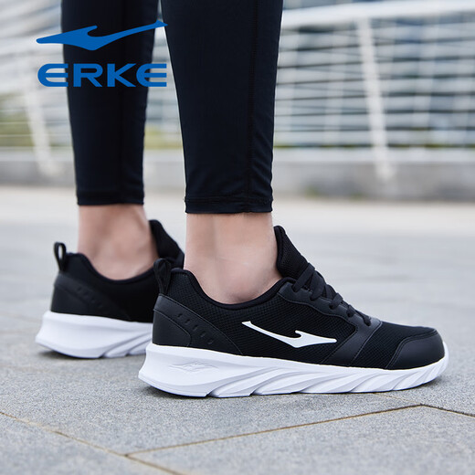 
Hongxingerke sports shoes summer new leather running shoes breathable waterproof travel shoes black light casual shoes men's black 3291 38