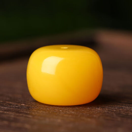 Moshe natural amber beeswax old-style barrel beads single beads round beads small bagels cake loose beads accessories 12x10mm chicken fat yellow each