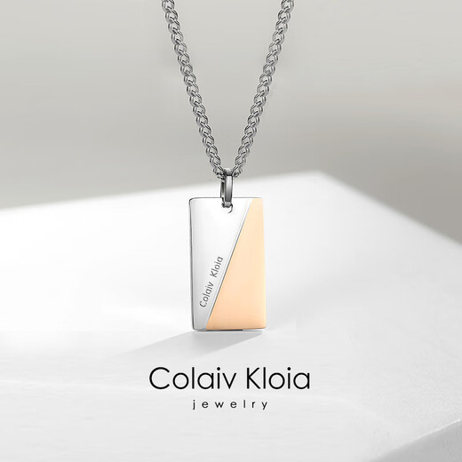 Colaivkloia necklace for men and women, double color matching fashion clavicle chain, titanium steel pendant, Valentine's Day birthday gift for boyfriend and girlfriend XL0108-double color matching necklace